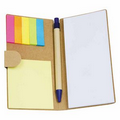 Kraft Paper Cover Sticky Note Book W/ Pen